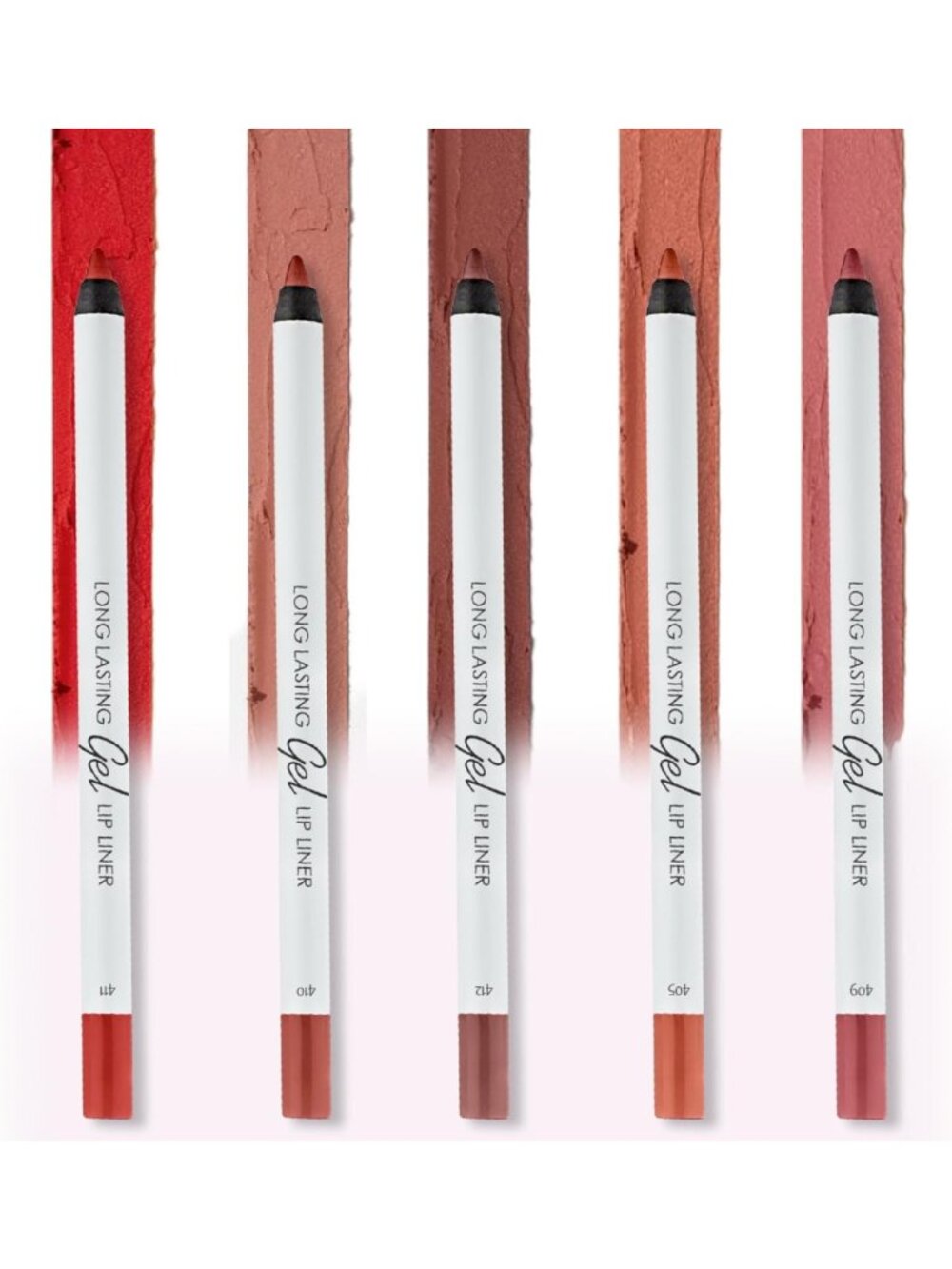 Waterproof 2-in-1 Gel Lip Liner Set – 5 Pack for Long-Lasting Color & Definition